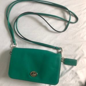 Green Coach crossbody bag